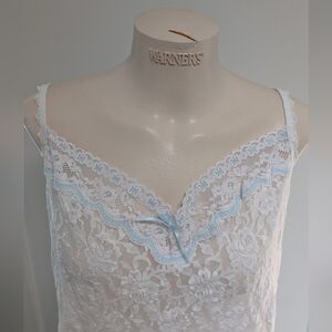 Hanky Panky White Lace Camisole With Blue Bow Size 2x (From Movie Wardrobe Sale)